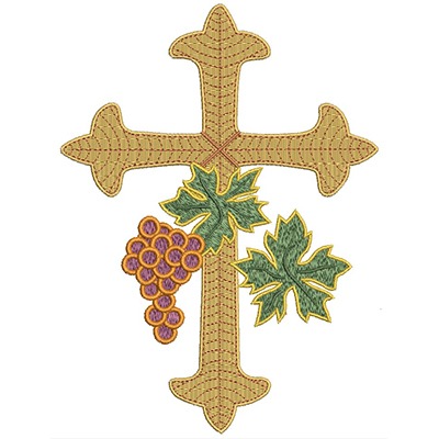 Matriz de matriz Matriz De Bordado Cruz Com Uvas 20 Cm